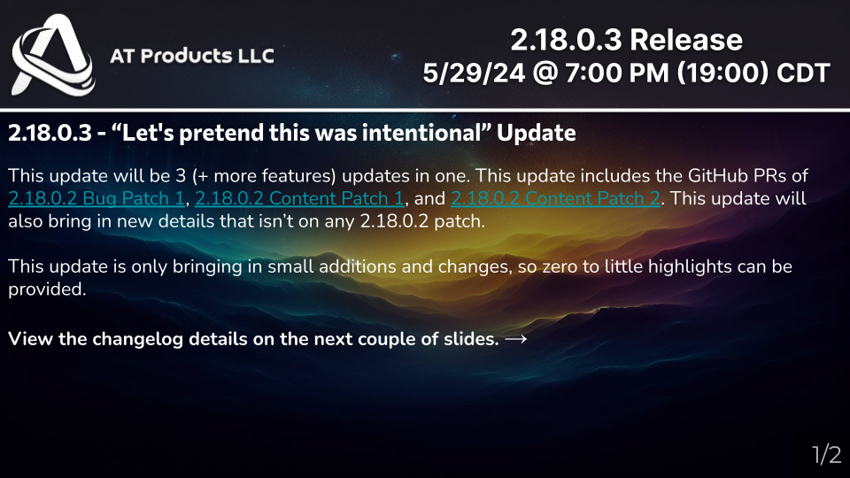 2.18.0.3 Release Slide 1